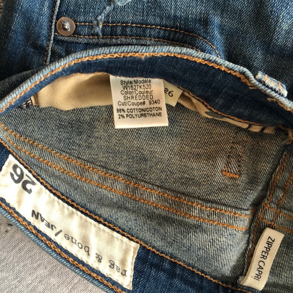 Rag & bone zipper Capri in shredded - Picture 7 of 7